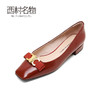 西村名物2021秋季新款单鞋小香风女真皮凯旋门蝴蝶结平底鞋T21CE33971 商品缩略图2