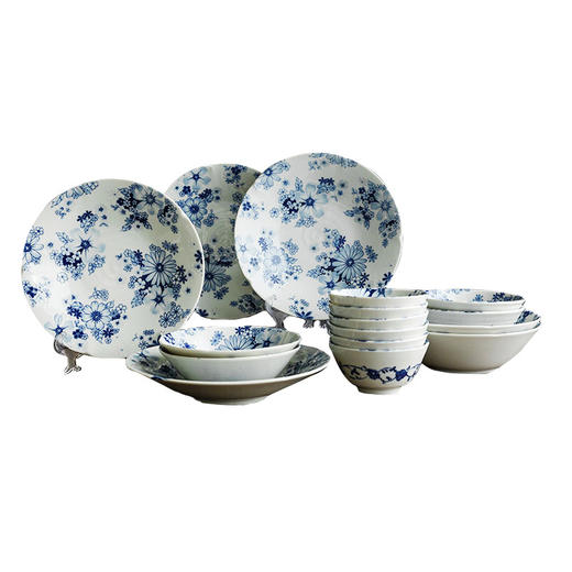 【样品清仓】日本美浓烧陶瓷有古窑餐具花聚会16件套装 商品图1