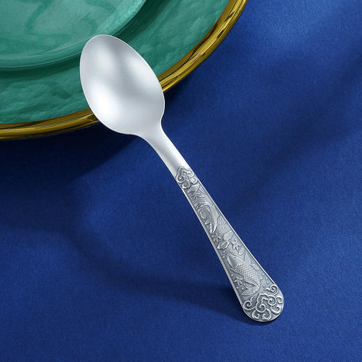 子佩集S999银【莲连有余】碗筷勺摆件套装【BX0460596-4】2108 商品图1