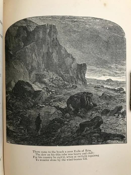 特装本！约19世纪后期 坎贝尔诗集 9幅版画插图 全真皮精装36开 商品图13