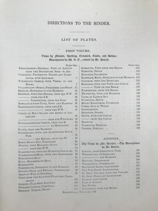1842年 英国沿海风景版画集（卷1） 约60余幅插图 漆布精装16开 商品图3