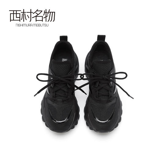 西村名物2021秋季新款经典时尚网面系带透气老爹鞋增高休闲T21CM33881 商品图2
