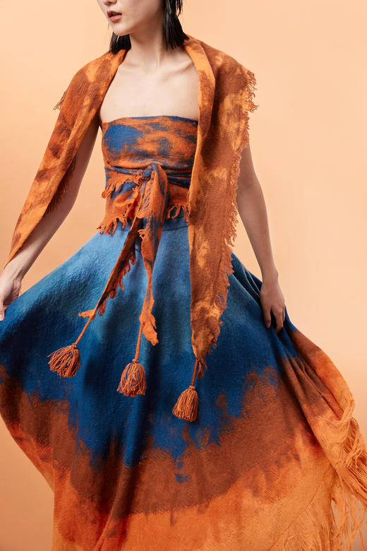 手工羊绒毛毡三角巾 SJF92P411N 商品图0