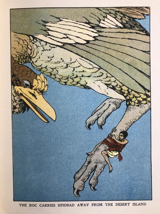 约20世纪早期 天方夜谭故事集 海伦·斯特拉顿数十幅插图（含多幅彩色） 漆布精装16开 商品图8