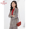 乔万尼春季新款西装外套通勤气质格纹英伦风收腰一粒扣EI3B179 商品缩略图2