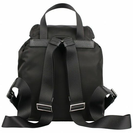 【一】PRADA 普拉达 女士 Re-Nylon 再生尼龙珐琅金属三角形徽标小号双肩背包 黑色 1BZ677 RV44 F0002 OOO 商品图2