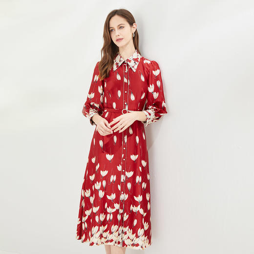 LB8E3斯尔丽瑟俪2021年夏季上新时尚定位花衬衫式连衣裙 商品图0