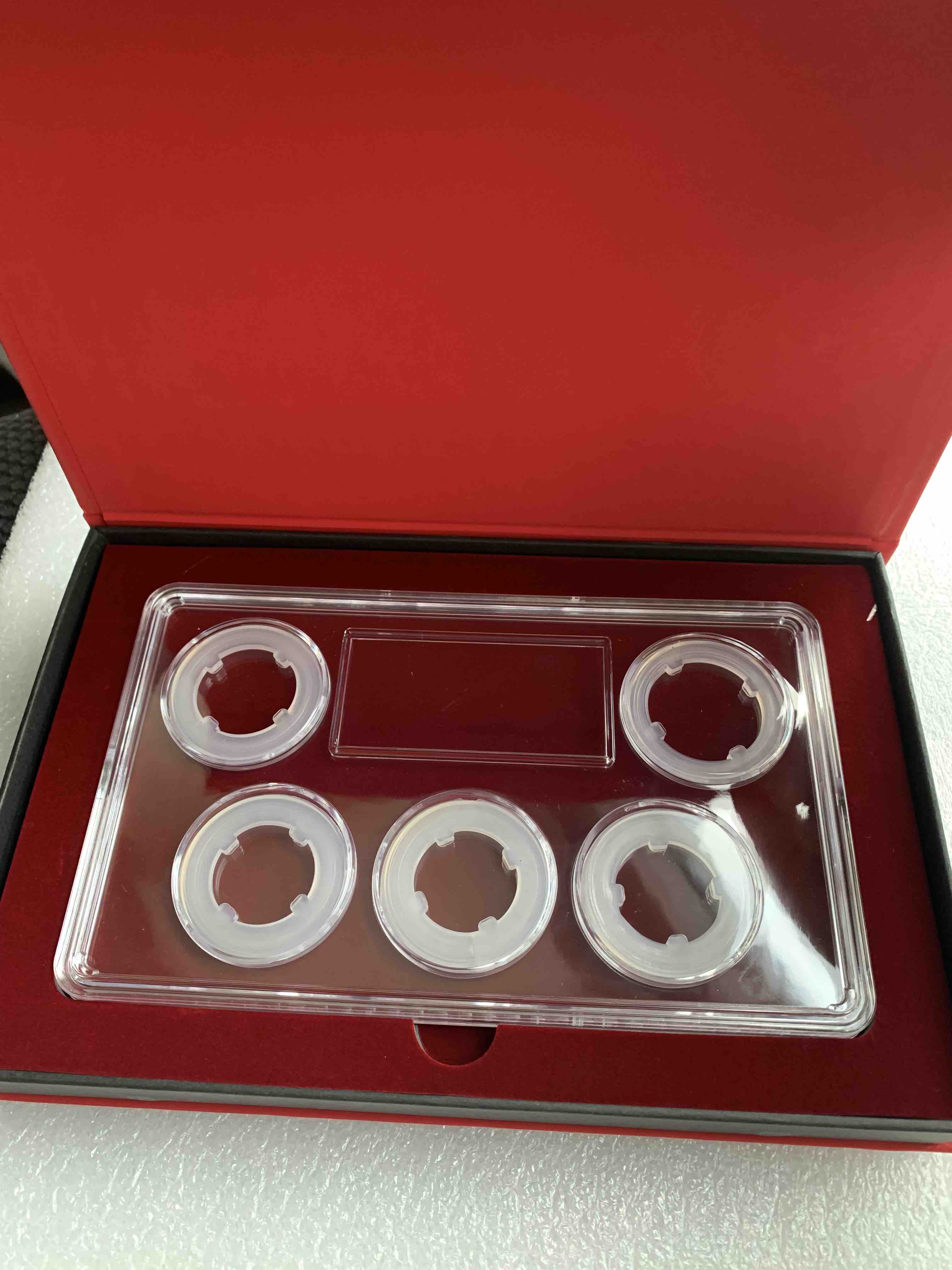 装全套五枚JD纪念币的收藏盒空盒