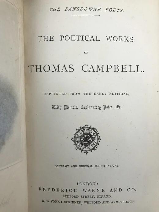 特装本！约19世纪后期 坎贝尔诗集 9幅版画插图 全真皮精装36开 商品图4