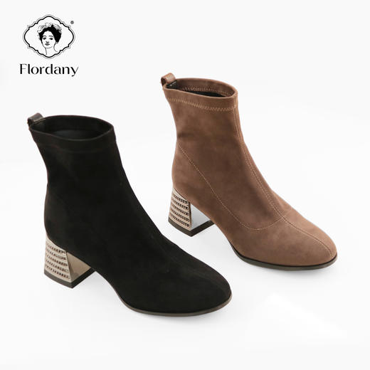 弗洛丹尼简约时尚中粗跟女鞋D216271 商品图3