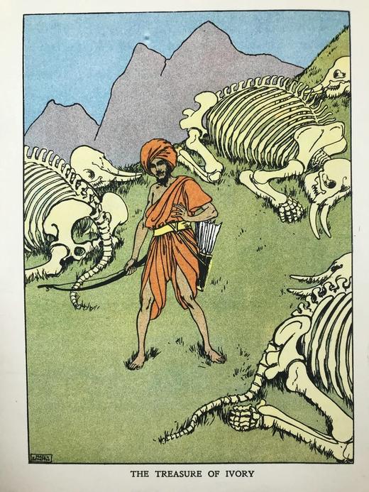 约20世纪早期 天方夜谭故事集 海伦·斯特拉顿数十幅插图（含多幅彩色） 漆布精装16开 商品图7