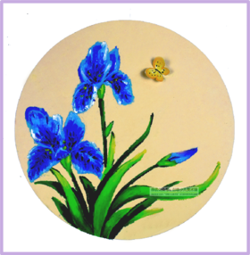 8-9岁创意油画棒《鸢尾花》春天/春季【自动发货：下单后，点击手机短信中收到的链接，即可获取文件下载的链接；如有任何问题，可添加客服微信hm33268获得帮助】