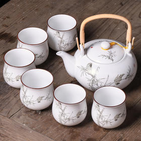 陶瓷提梁壶茶壶大号大容量套装家用客厅茶杯中式中国风功夫茶具