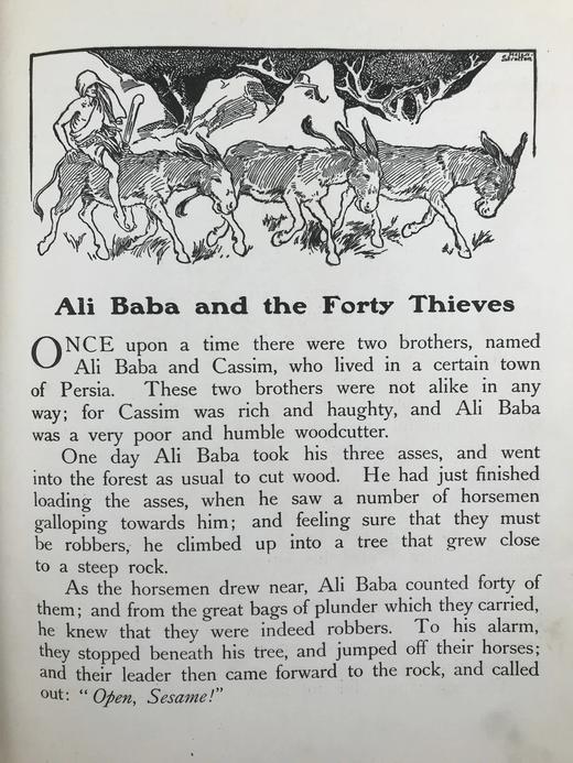 约20世纪早期 天方夜谭故事集 海伦·斯特拉顿数十幅插图（含多幅彩色） 漆布精装16开 商品图14