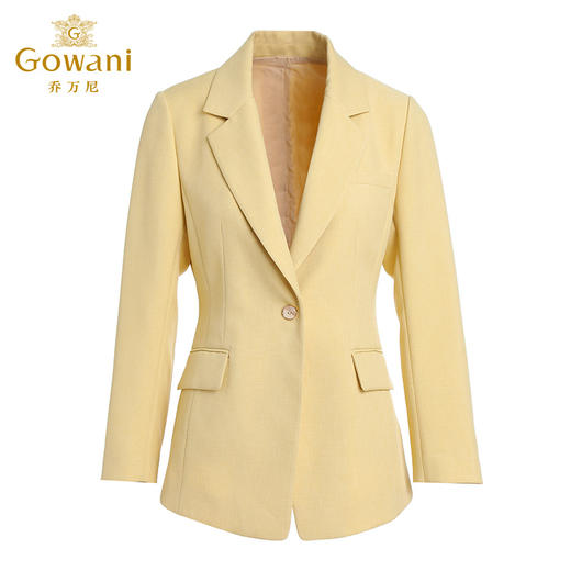 乔万尼早春新款西装外套通勤显瘦黄色韩系通勤显白显瘦EI3B148 商品图4