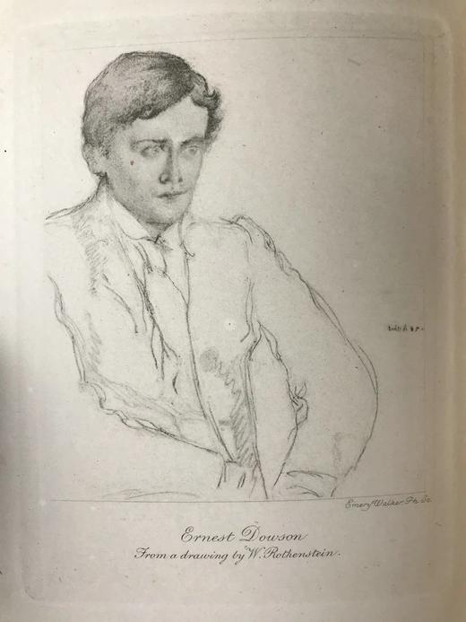 比亚兹莱最优美的封面设计与4幅版画插图 1911年 英国唯美主义诗人《欧内斯特·道生诗集》 漆布精装32开 商品图3