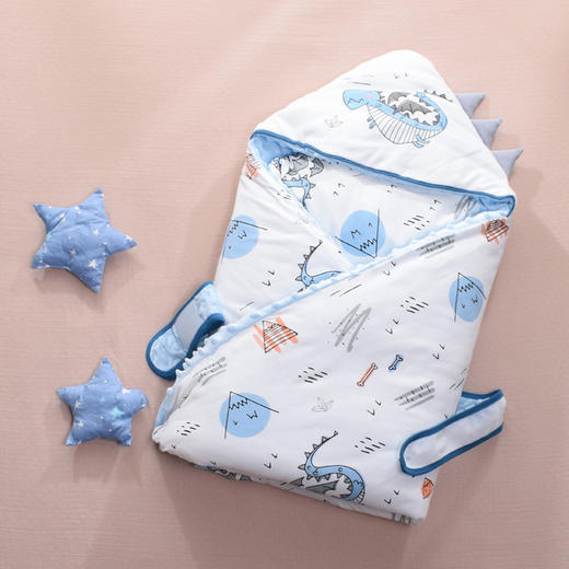 【母婴】初生豆豆绒可脱胆夹棉包被新生宝宝针织棉绗缝加厚抱被四季用 商品图3