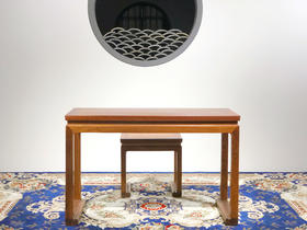 红桥红  家具严选  缅甸花梨（大果紫檀）【105有束腰带托子 琴桌两件套】