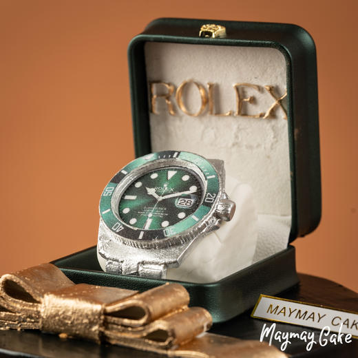 3749“Rolex劳力士绿水鬼·黑金翻糖蛋糕”（送男士  男朋友  男神  上司  老公  爸爸） 商品图1