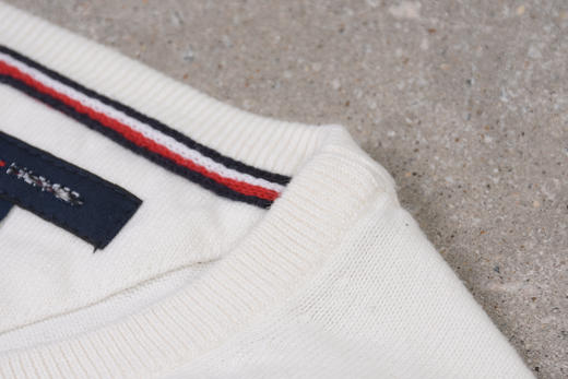 米白棉质 胸前刺绣 圆领毛衣/针织衫 T-1093 商品图5