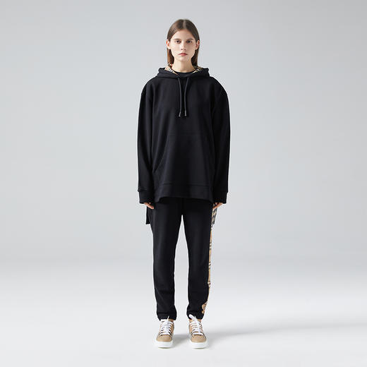 BURBERRY 巴宝莉 女士棉质加长衣摆宽松连帽套头卫衣 8035859 商品图7