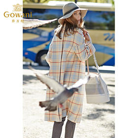 羊毛格纹双面尼大衣