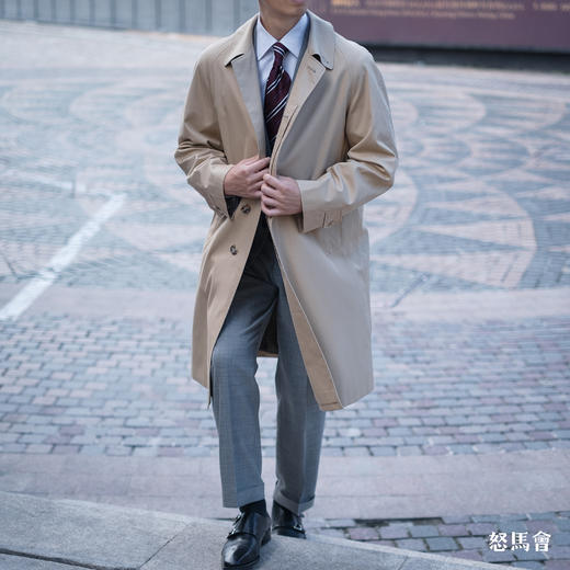 插肩袖款日本防渗雨嘎巴甸卡其色意式风衣 商品图2