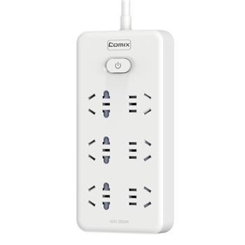 齐心插线板PCP-WZ628白色6位30孔总控全长2.8米 商品图0