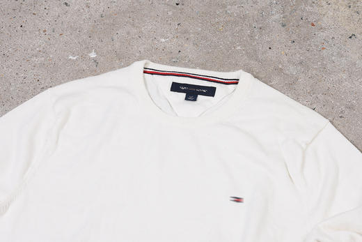 米白棉质 胸前刺绣 圆领毛衣/针织衫 T-1093 商品图3