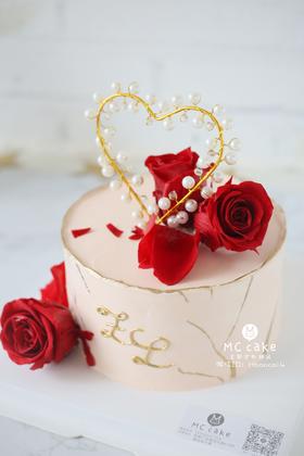 爱心圈红色永生花