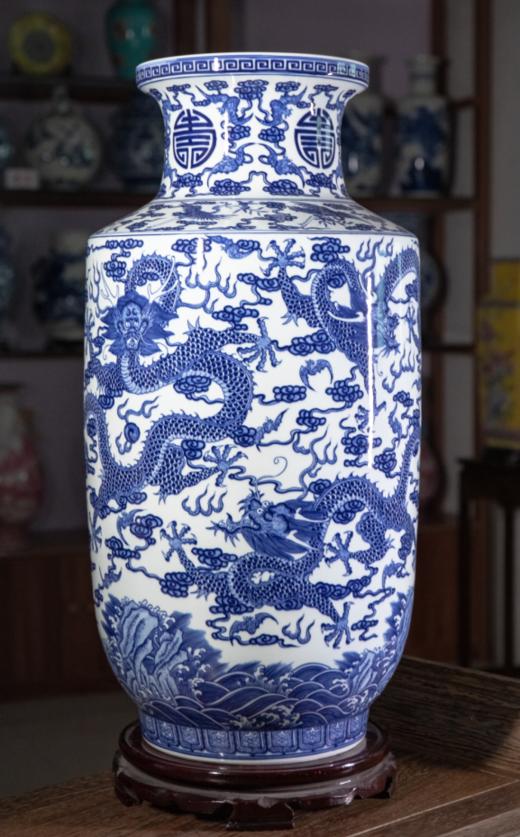 翁继红：柴窑五龙海水冬瓜瓶 商品图0