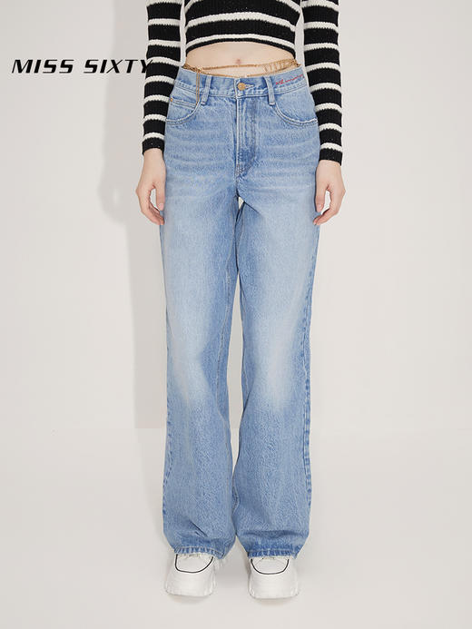 新Valentina Cabassi同款Miss Sixty21秋新款牛仔裤女高腰阔腿6N3JJ7180000 商品图2