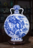 翁继红：柴窑青花山水抱月瓶 商品缩略图0