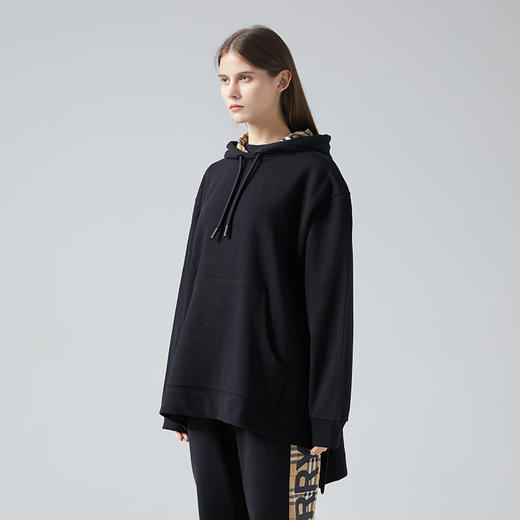 BURBERRY 巴宝莉 女士棉质加长衣摆宽松连帽套头卫衣 8035859 商品图6