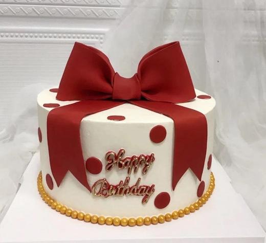 手工翻糖蝴蝶结女神生日蛋糕 商品图0