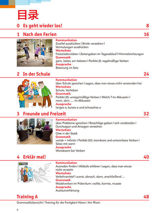 开心学德语(青少版)(A2)(学生用书)(附单词手册) 商品图2