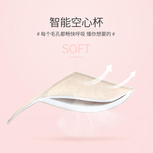 雅黛丽内衣女空芯杯小胸聚拢调整型收副乳胸罩无钢圈蕾丝文胸 商品图3