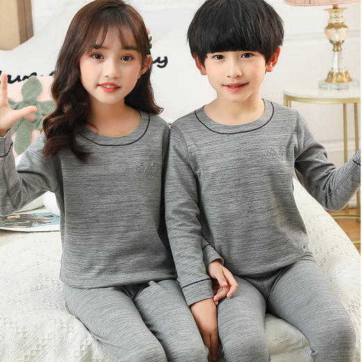 朱两只儿童缎彩德绒无痕保暖套装 商品图2