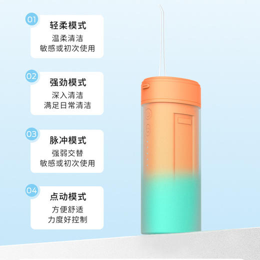 【新品上市】便捷式家用抽拉冲牙器 高冲力活塞水泵 牙医推荐 深度清洁牙缝 牙垢 多功能附赠四个喷嘴 商品图3