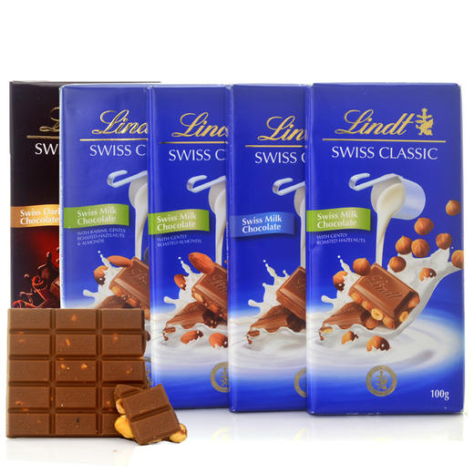 瑞士莲经典排块巧克力100g 浓郁香滑可可诱惑 040194-1/040194-2/040194-6/041866/041865 商品图1