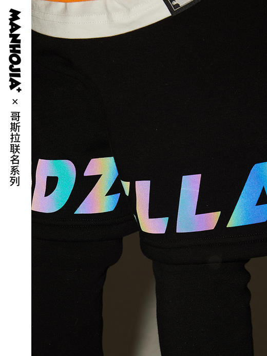 【内购】漫画家童装裤子冬季新品不倒绒镭射印花假两件针织长裤 商品图3