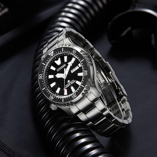 西铁城日本官方正品不锈钢蓝宝石玻璃200米潜水星期日历机械表NY0130-83E 商品图2