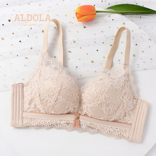 雅黛丽内衣女空芯杯小胸聚拢调整型收副乳胸罩无钢圈蕾丝文胸 商品图0