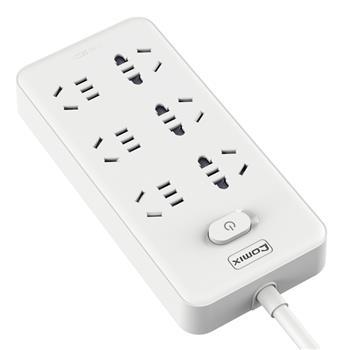 齐心插线板PCP-WZ628白色6位30孔总控全长2.8米 商品图3