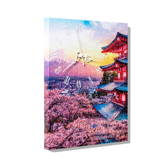 366片无框时钟拼图 平面拼图 HK1023 富士山, 宝塔日落时 商品图2