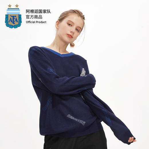 阿根廷国家队商品丨男女同款长袖针织衫梅西足球迷客场蓝球衣毛衣 商品图4