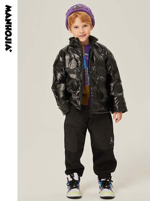 马拉丁潮牌漫画家儿童羽绒服冬季新品熊仔压印羽绒夹克外套 商品图1