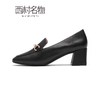 西村名物2021秋季款深口低跟小皮鞋英伦乐福X21AM13261 商品缩略图3