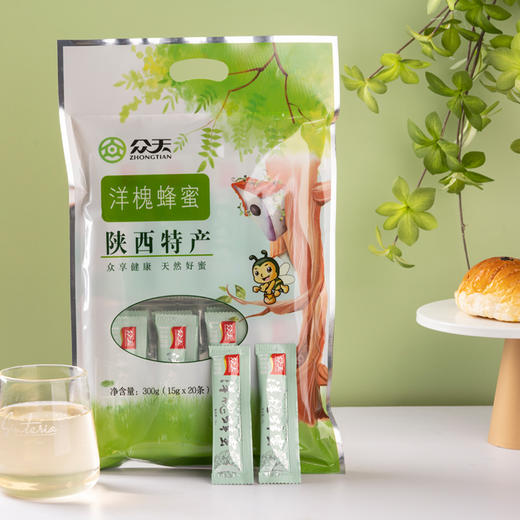 秦岭野生洋槐蜂蜜15克*20条袋装 商品图0