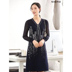 2楼NAERSI针织提花连衣裙